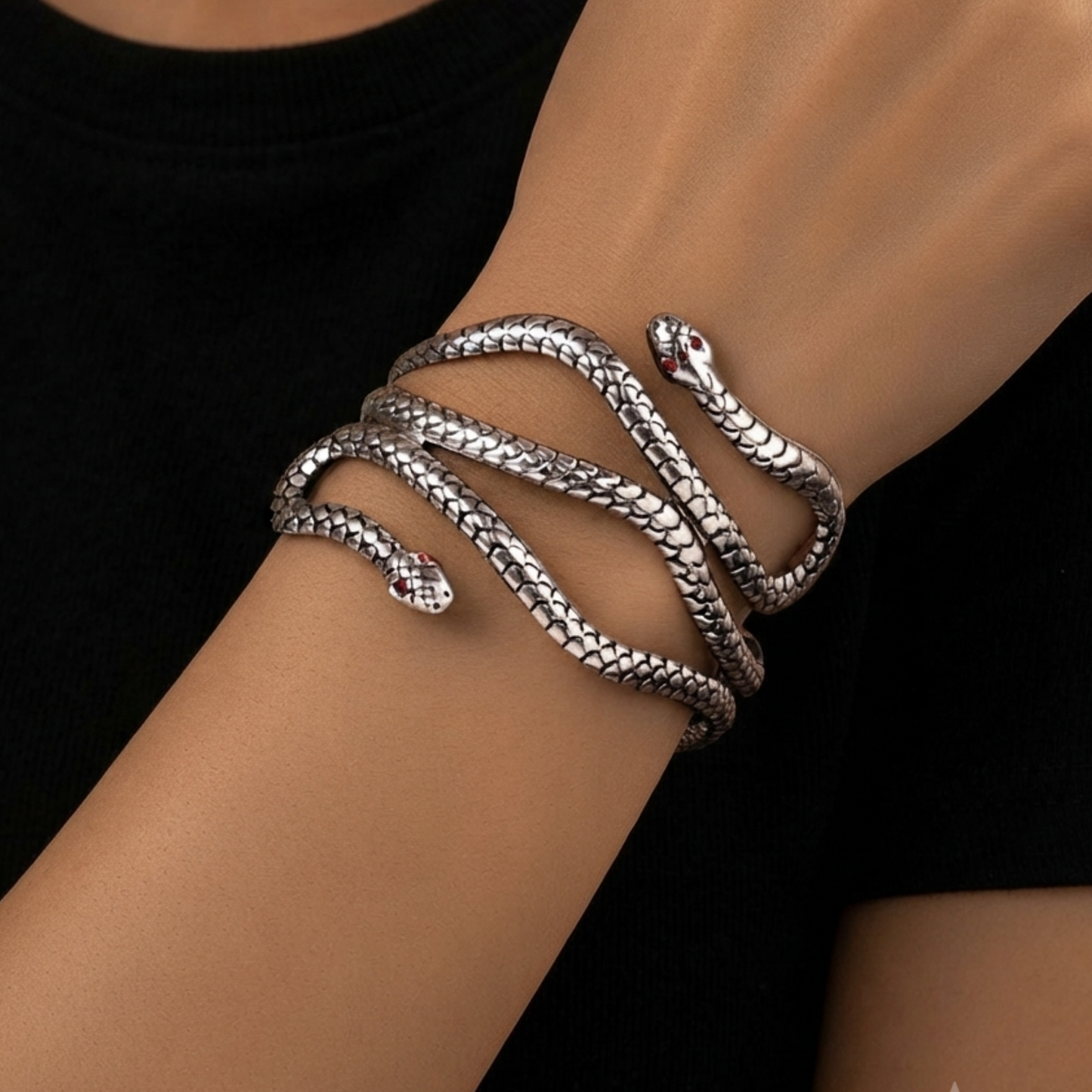Vinatge Silver Snake Cuff