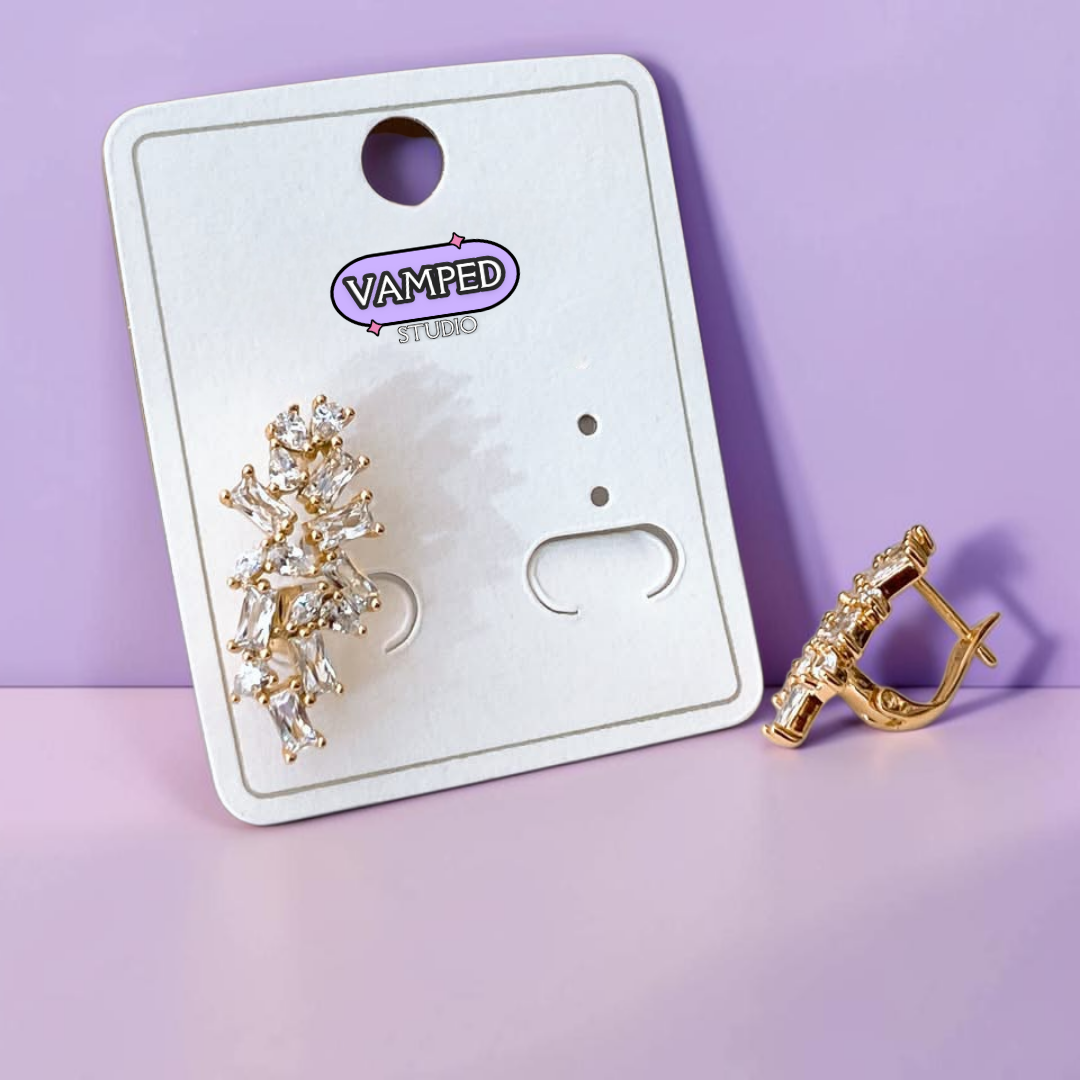 Baguette Ear Climbers — Gold-Plated Cubic Zirconia