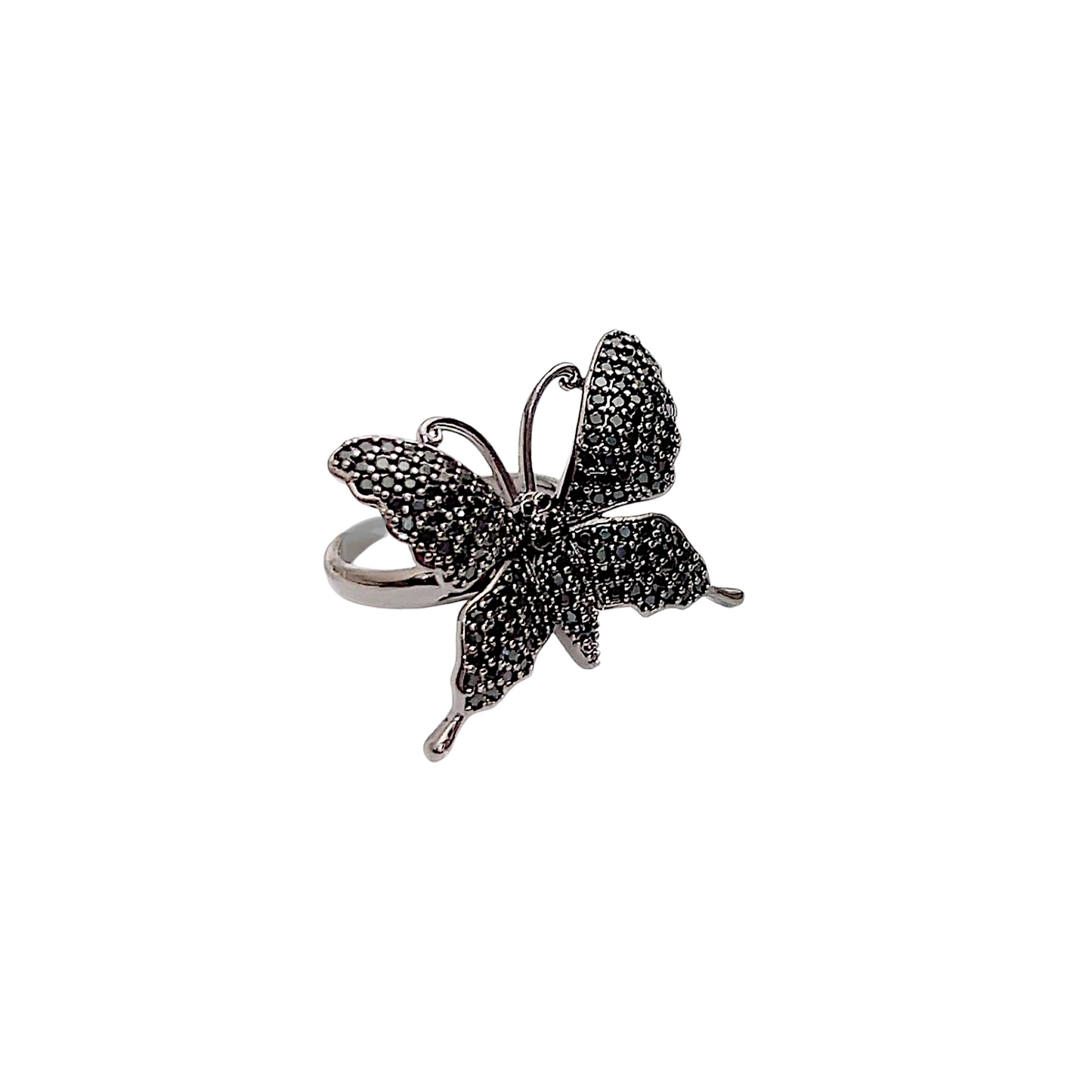 Black Butterfly Ring