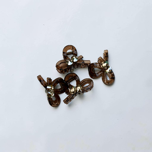 Crystal Bow Claw Clip
