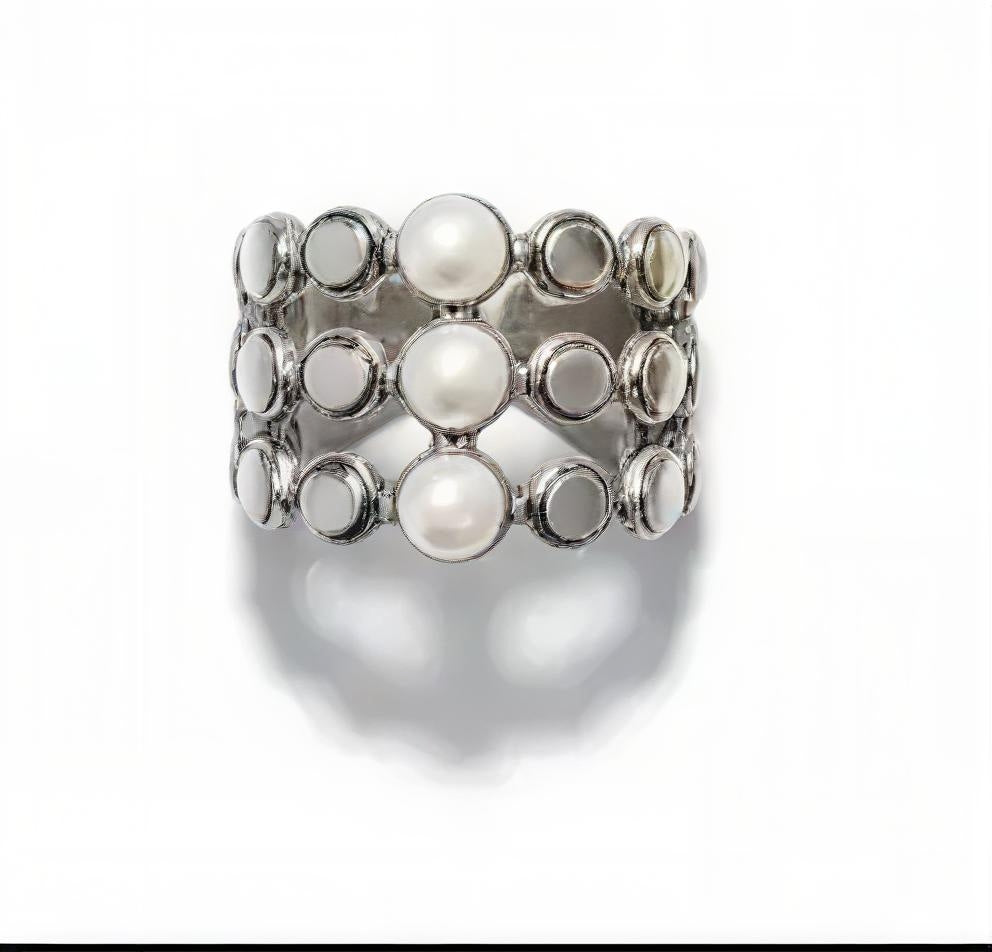 White Dot Band Ring