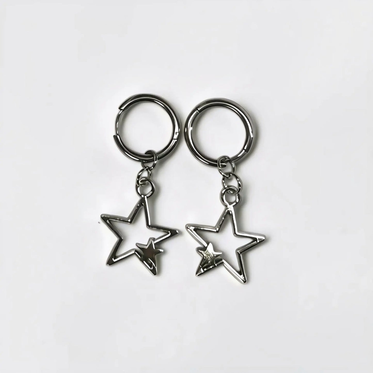 Open Star Huggie Hoops