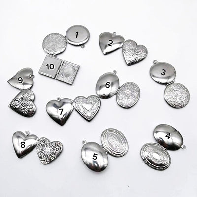 Silver Locket Pendant - With Chain