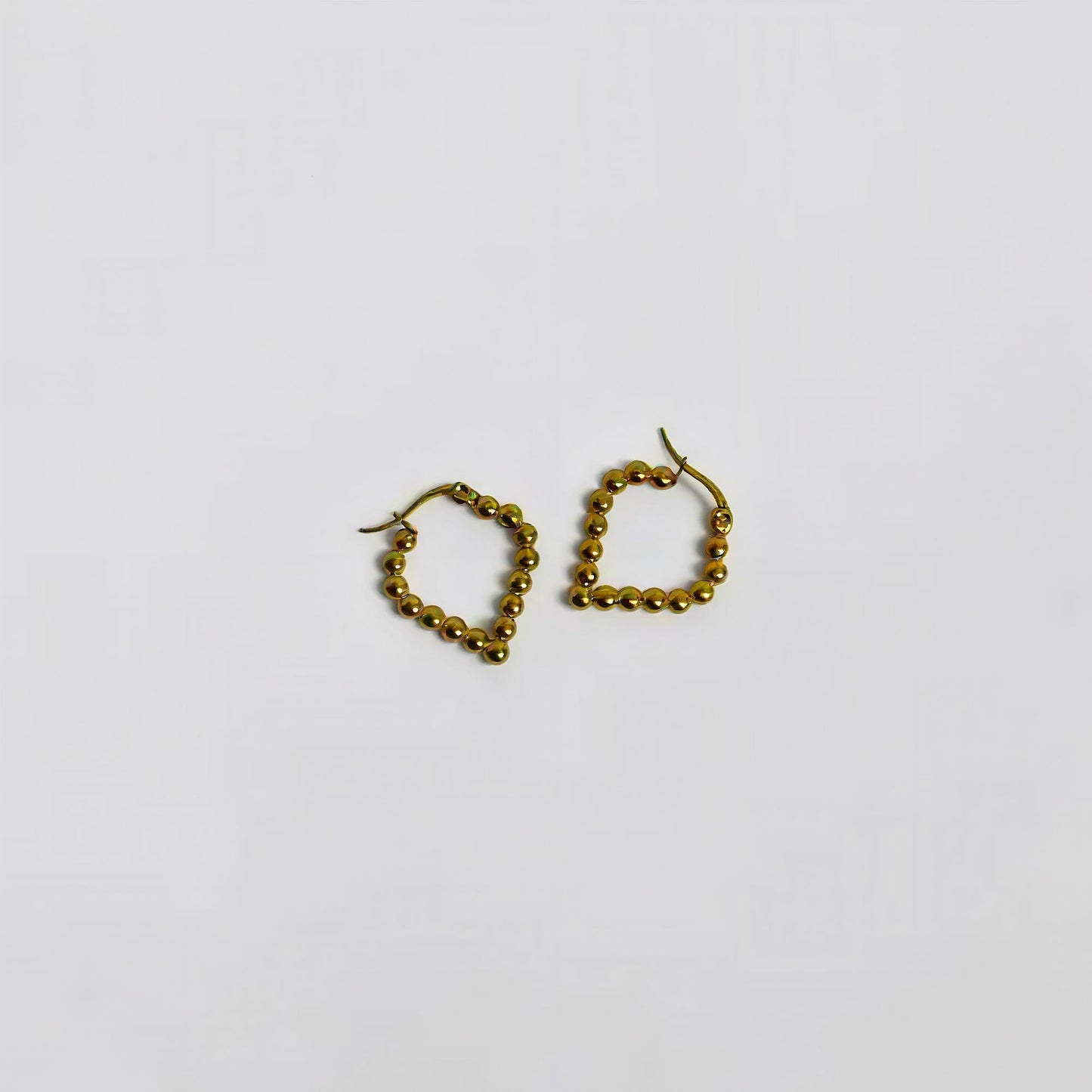 Beaded Heart Hoops