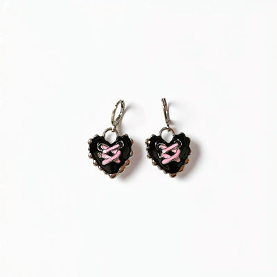 Laced Heart Huggie Earrings