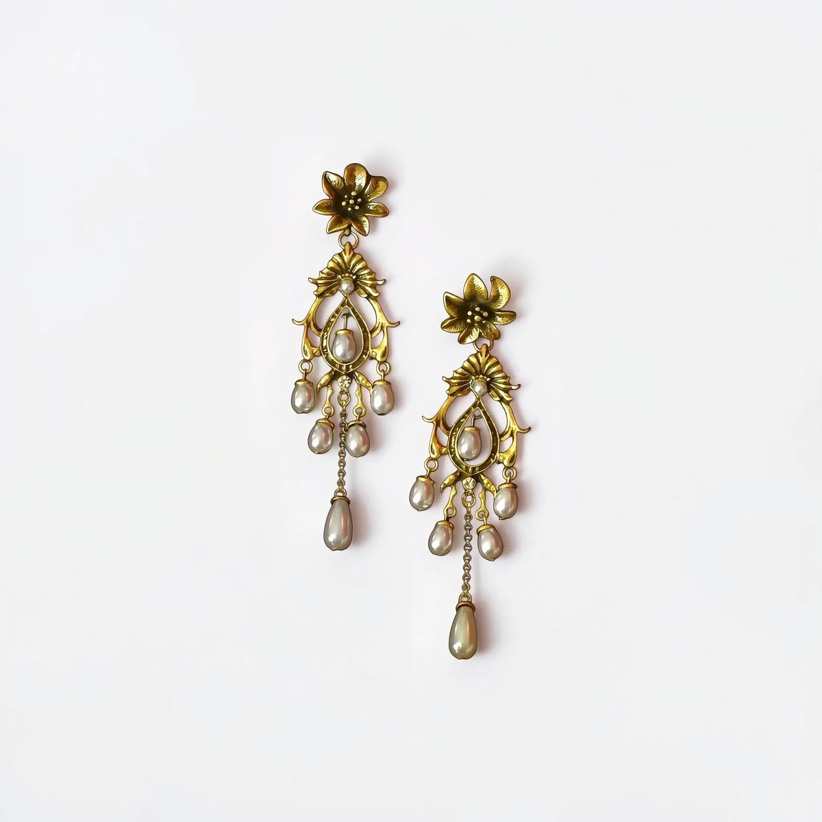 Baroque Pearl Chandelier Earrings