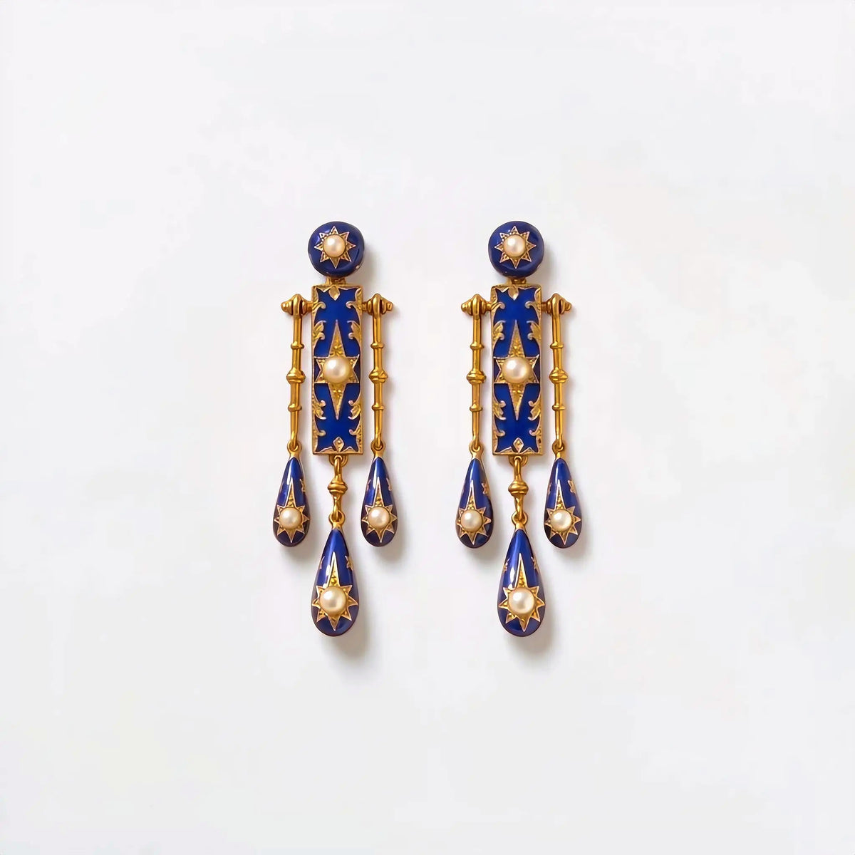 Midnight Enamel Drop Earrings