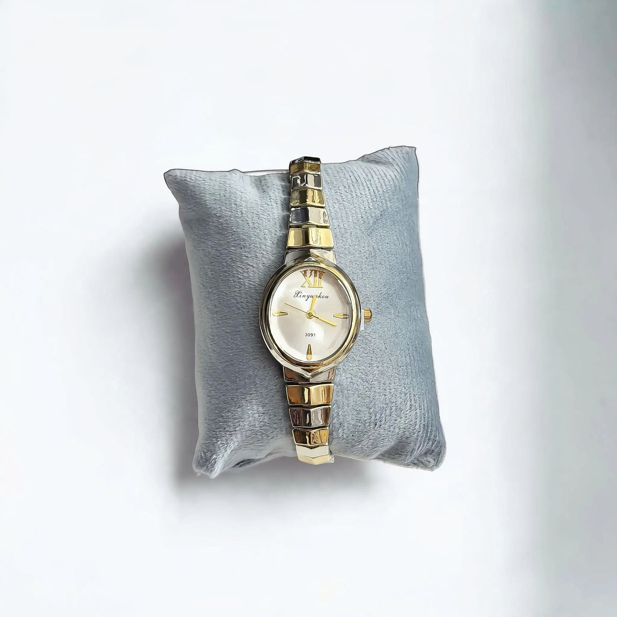 Two-Tone Oval Watch