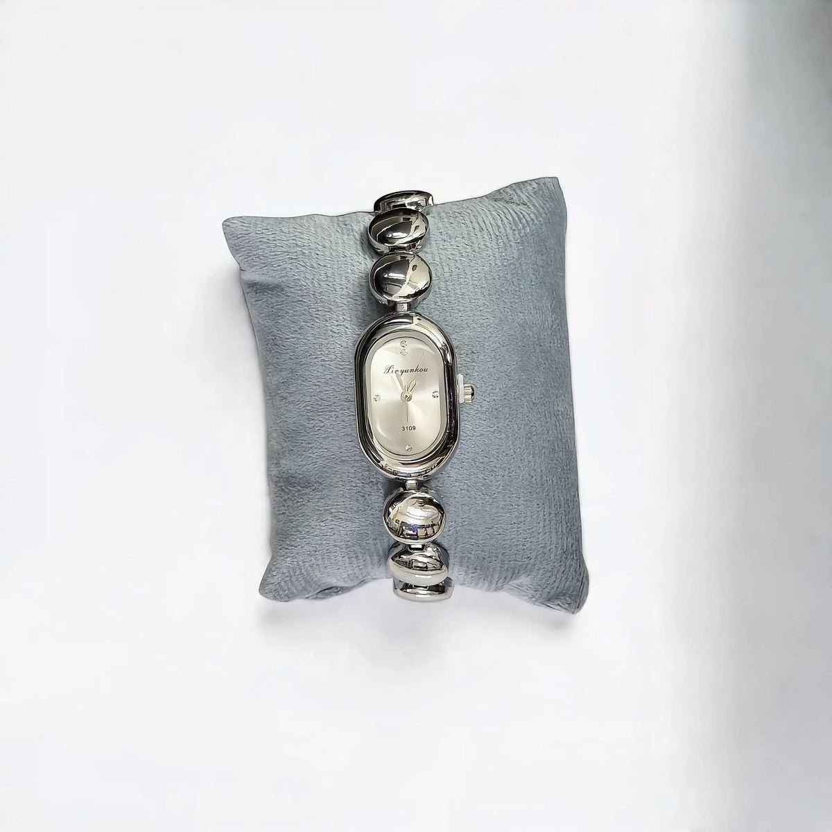 Silver Pebble Link Watch