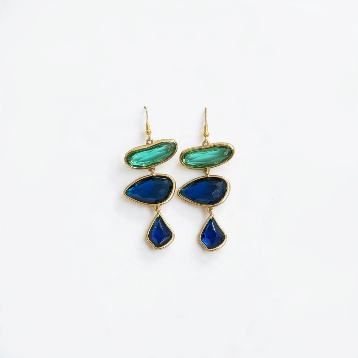 Deep Sea Crystal Drop Earrings