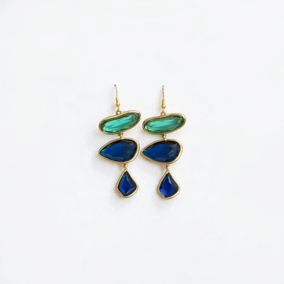 Deep Sea Crystal Drop Earrings