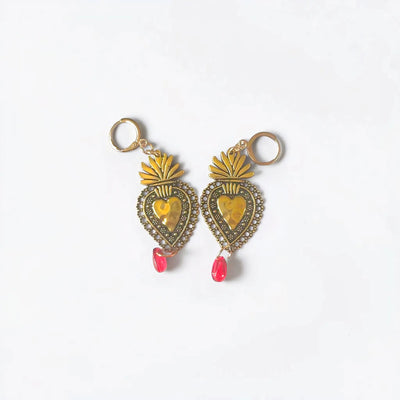Sacred Heart Drop Earrings