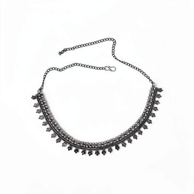 Fringe Oxidized Silver Necklace