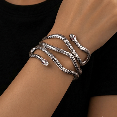 Vintage Silver Snake Cuff
