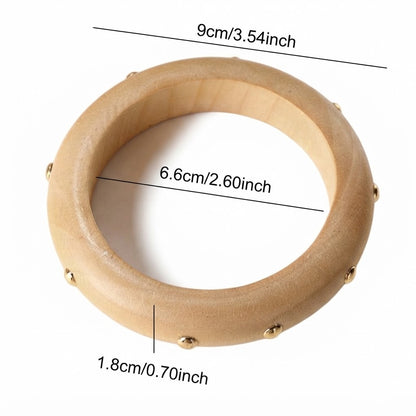 Studded Wood Bangle