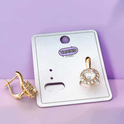 Halo Effect Drop Earrings — Gold-Plated Cubic Zirconia