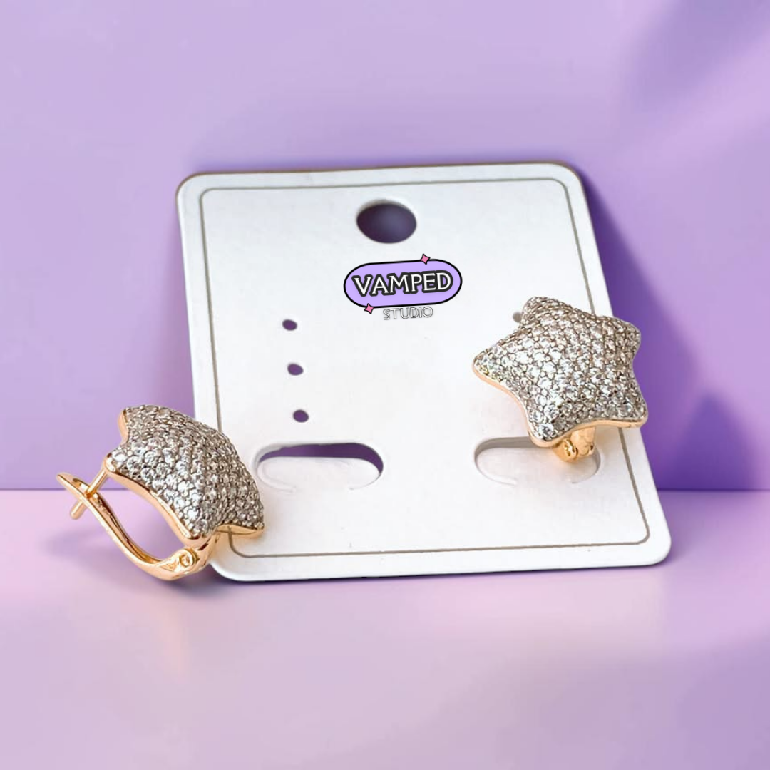 Starstruck Pavé Star Earrings — Gold-Plated Cubic Zirconia