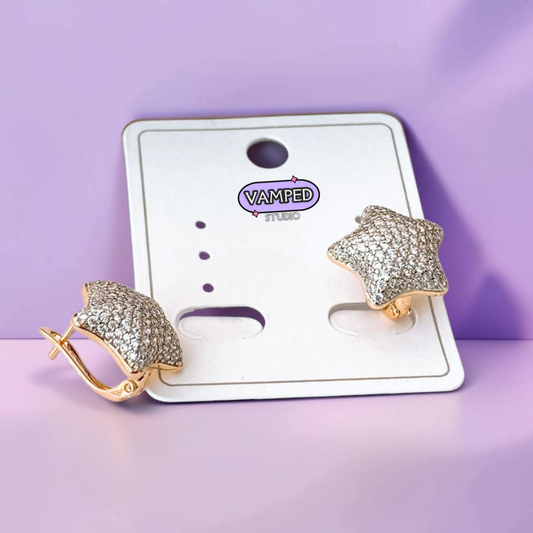 Starstruck Pavé Star Earrings — Gold-Plated Cubic Zirconia