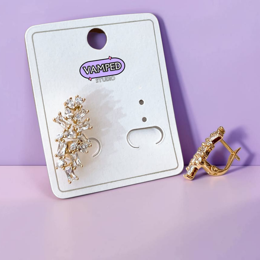 Baguette Ear Climbers — Gold-Plated Cubic Zirconia