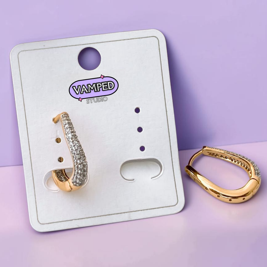 Wavy Pavé Hoops — Gold-Plated Cubic Zirconia