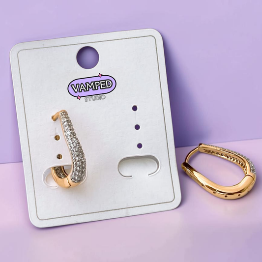 Wavy Pavé Hoops — Gold-Plated Cubic Zirconia
