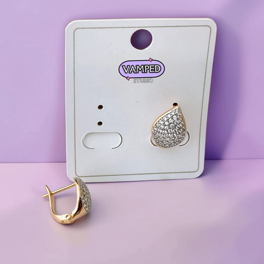 Pavé Teardrop Earrings — Gold-Plated Cubic Zirconia
