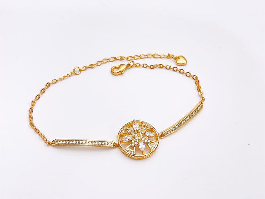 Gold Flower Medallion Anklet