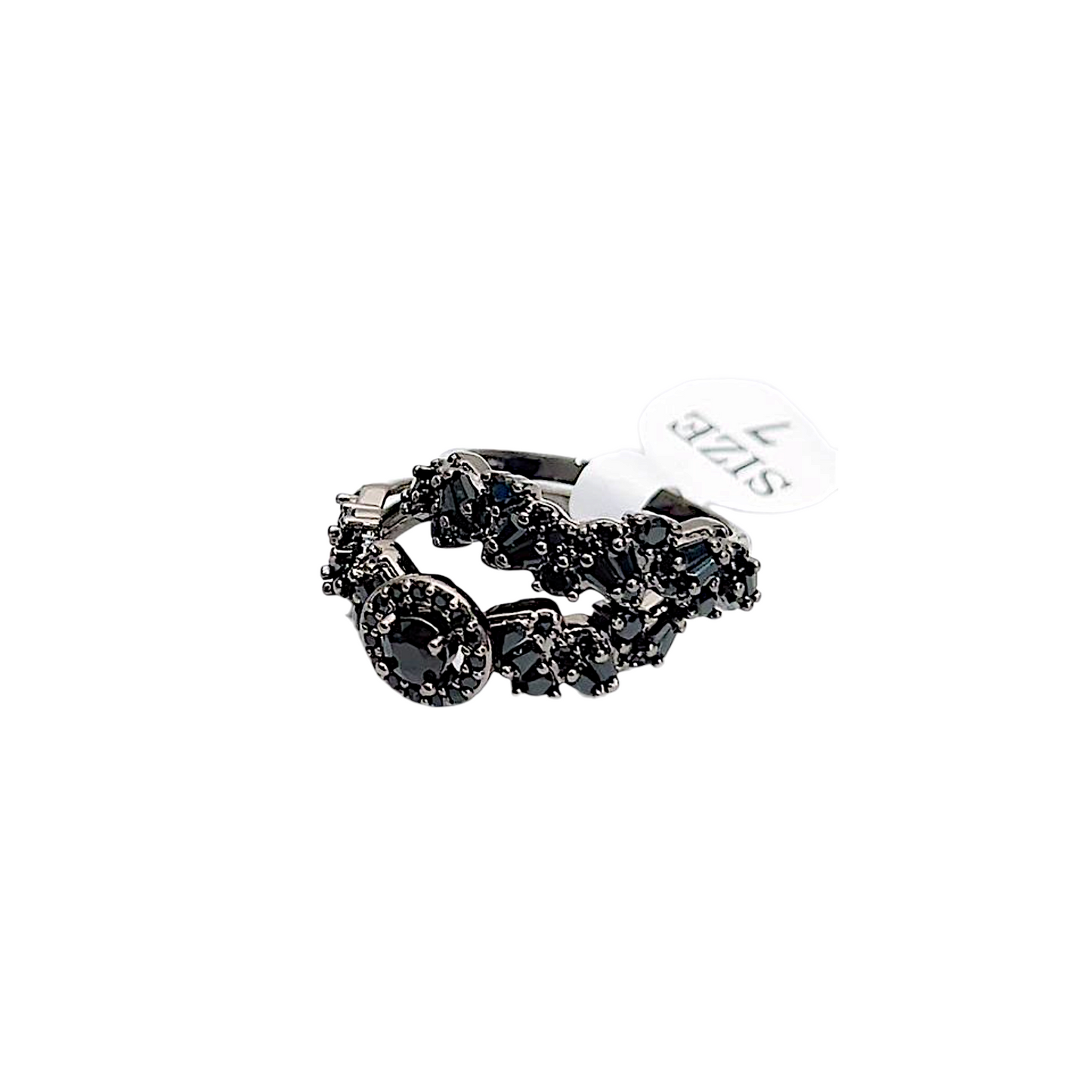 Black Halo Ring Pair