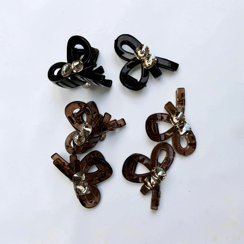 Crystal Bow Claw Clip