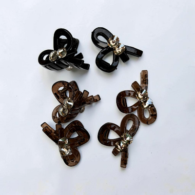 Crystal Bow Claw Clip