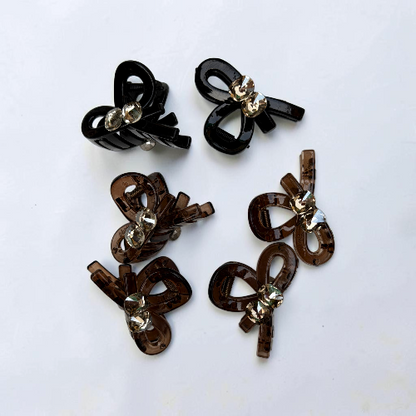 Crystal Bow Claw Clip