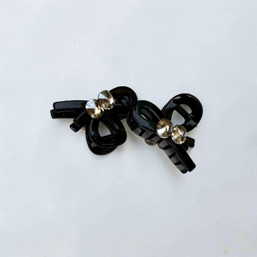 Crystal Bow Claw Clip