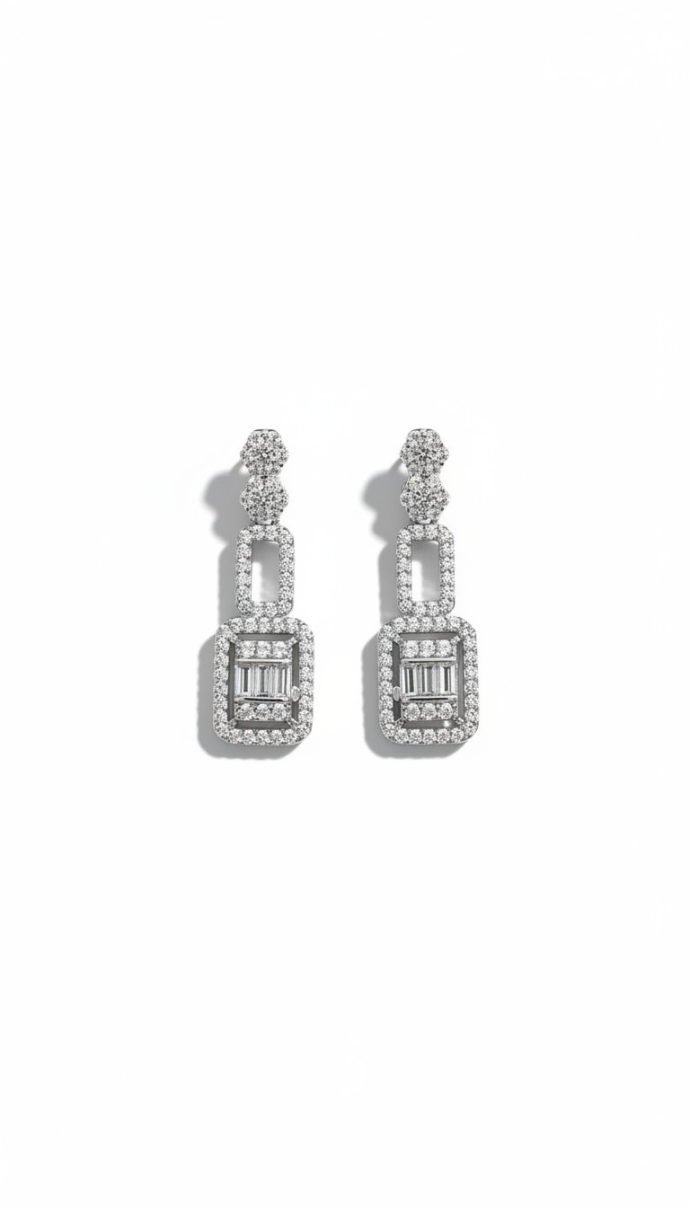 Silver Rectangle Drops