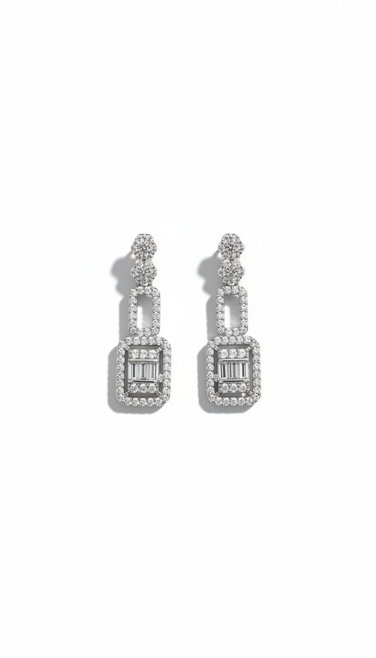 Silver Rectangle Drops