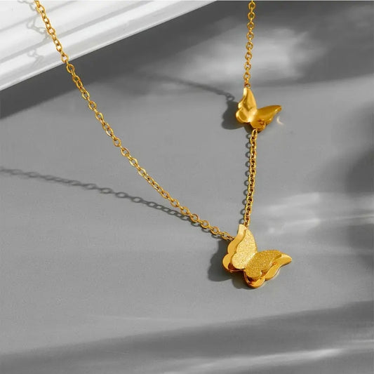 Double Butterfly Necklace