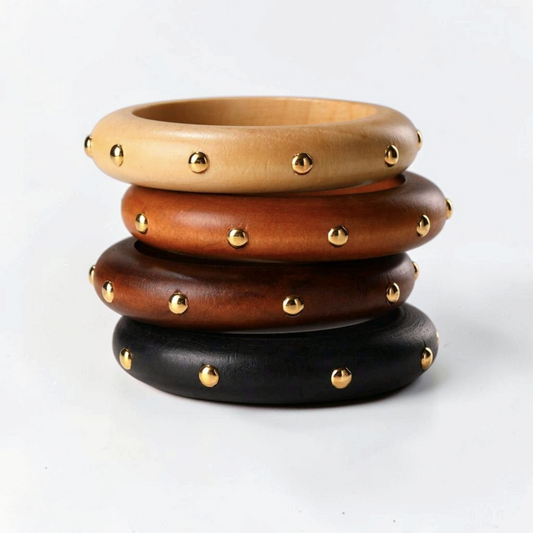 Studded Wood Bangle