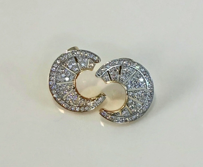 Half Moon Pavé Studs