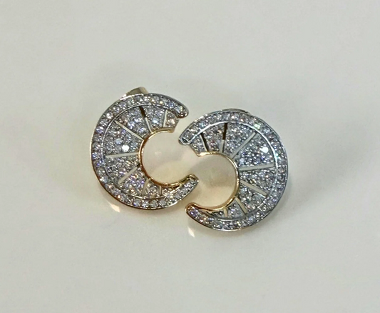 Half Moon Pavé Studs
