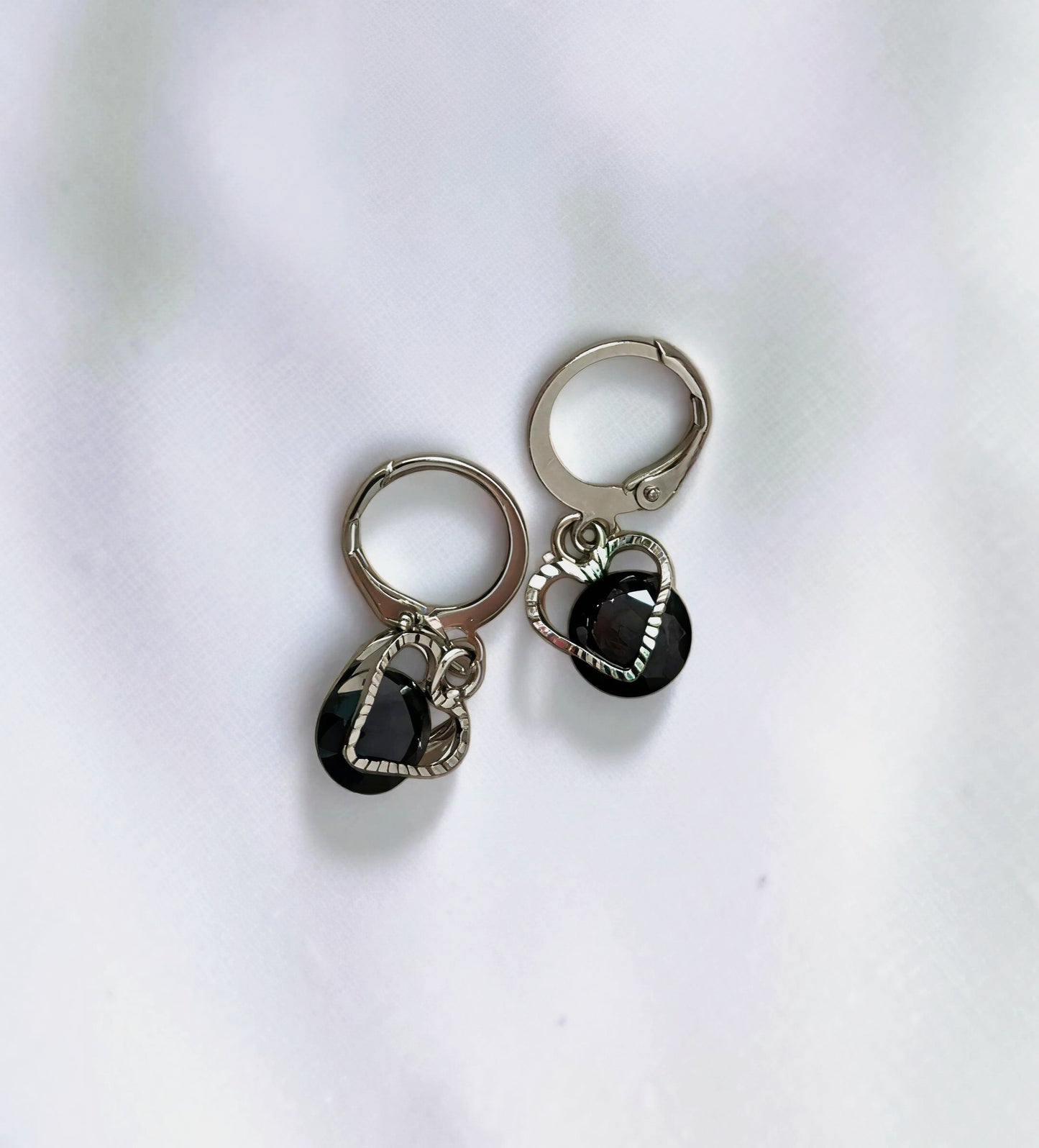 Blackout Heart Drop Earrings