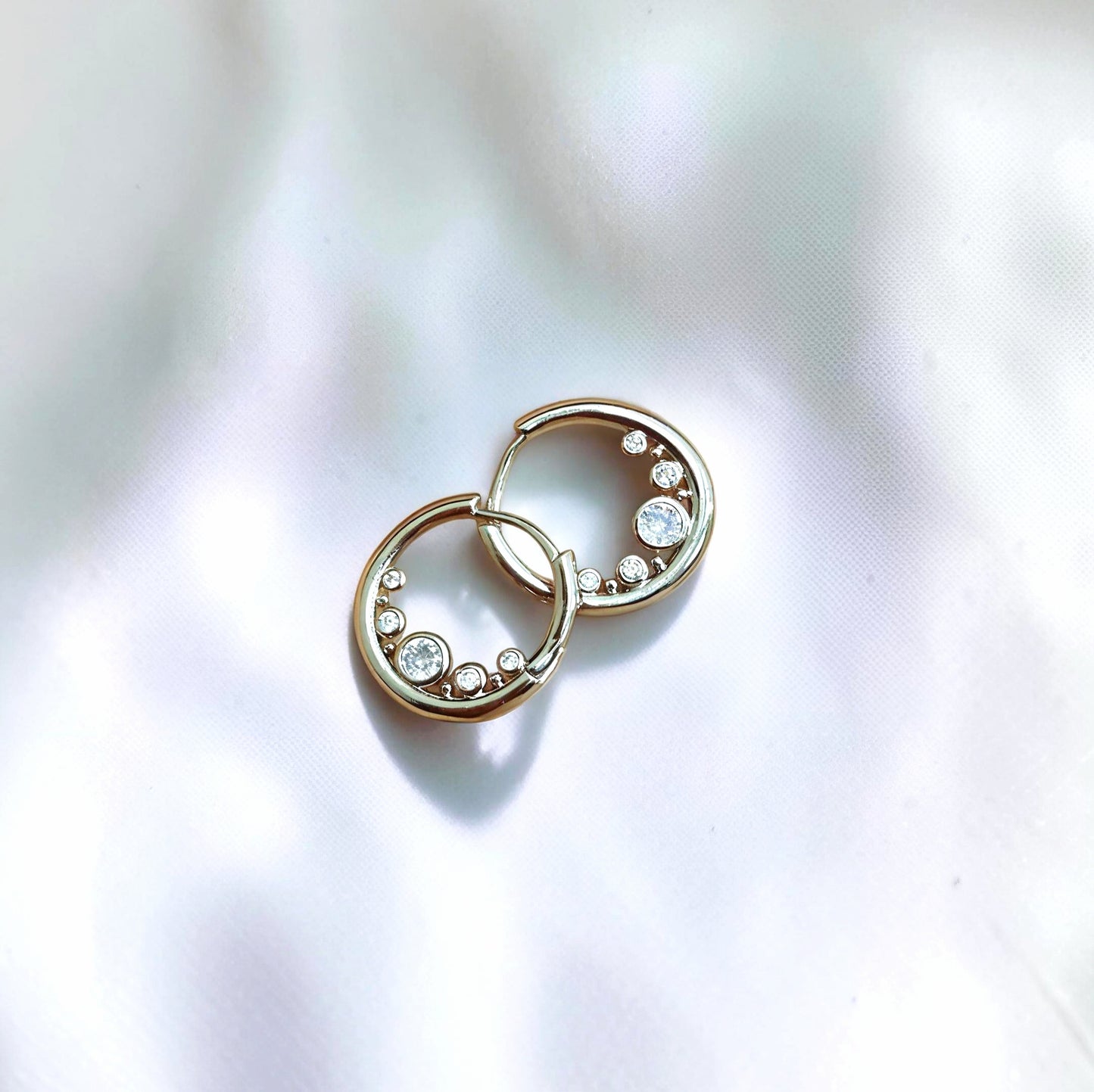 Orbit Crystal Huggie Hoops