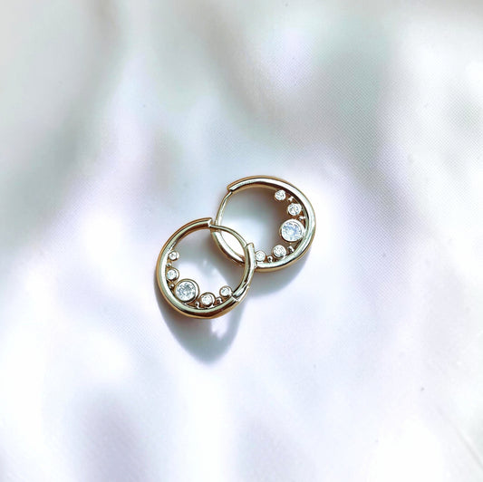 Orbit Crystal Huggie Hoops