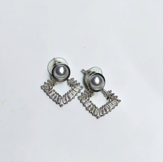 Framed Pearl Drop Earrings