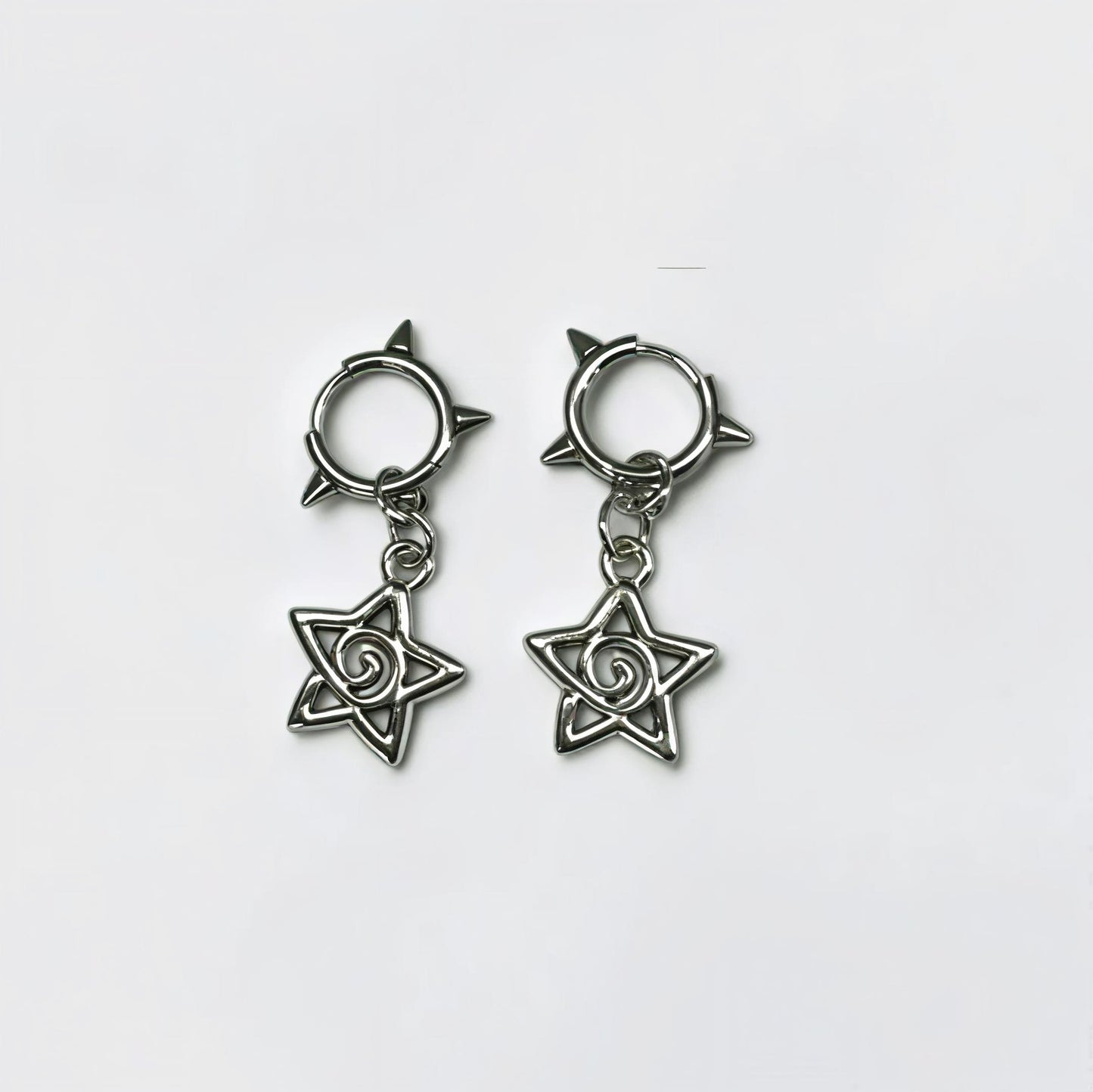 Spiral Star Huggie Hoops