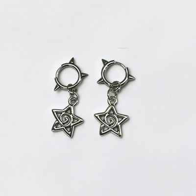 Spiral Star Huggie Hoops