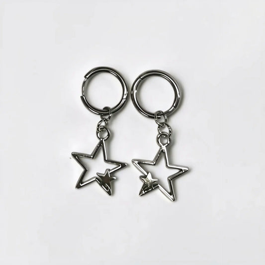 Open Star Huggie Hoops