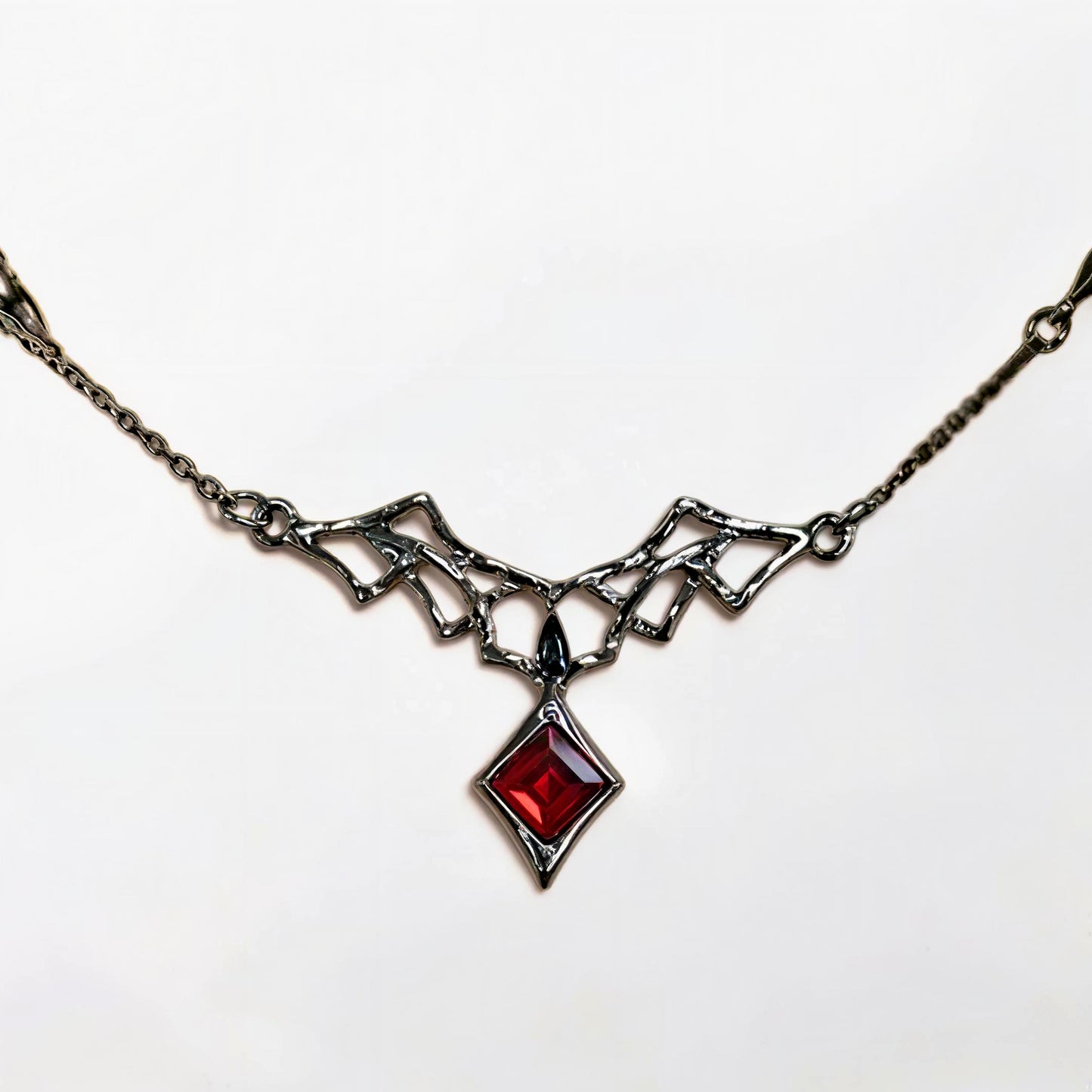Garnet Web Necklace