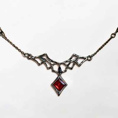 Garnet Web Necklace