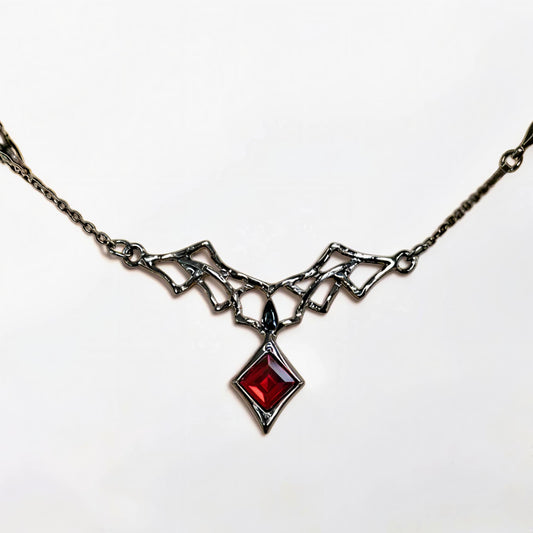Garnet Web Necklace