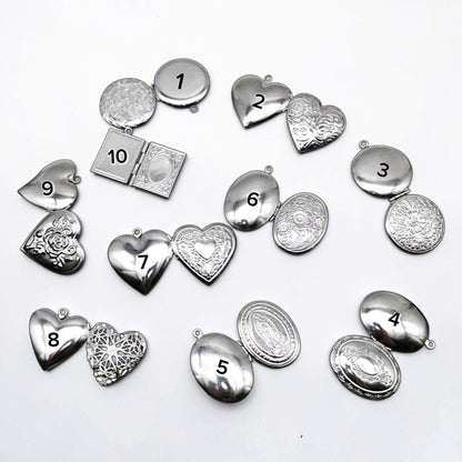 Silver Locket Pendant - With Chain