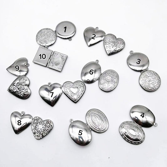 Silver Locket Pendant - With Chain